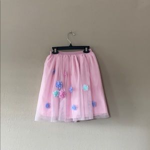 light pink skirt with flowers